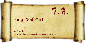 Tury Noémi névjegykártya